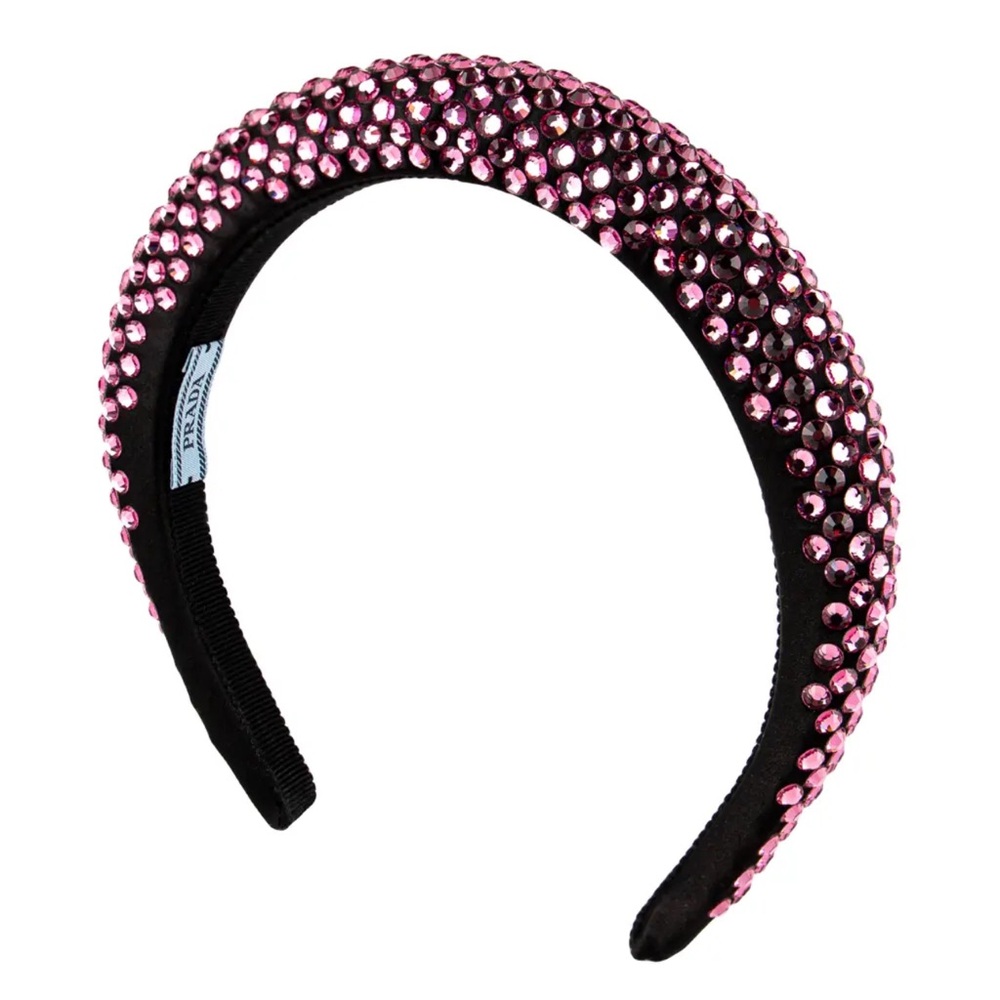 Prada Black and Pink Crystal Headband